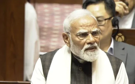 राज्यसभा में PM मोदी का संबोधन: 'फोन बैंकिंग' पर कांग्रेस को घेरा, घुसपैठ के मुद्दे पर बंगाल सरकार पर बरसे