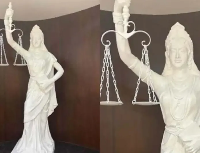 न्याय की देवी की मूर्ति में ऐतिहासिक बदलाव: आंखों से पट्टी हटी, हाथ में अब संविधान