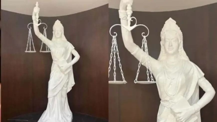 न्याय की देवी की मूर्ति में ऐतिहासिक बदलाव: आंखों से पट्टी हटी, हाथ में अब संविधान