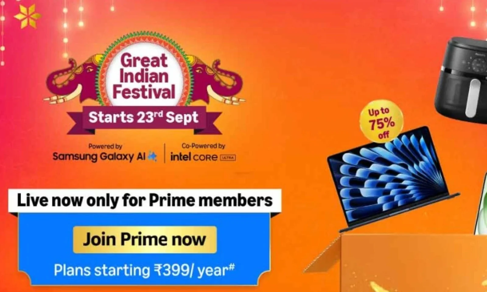 अमेज़न प्राइम सेल 2025 प्राइम मेंबर्स के लिए हुई शुरू दीवाली फेस्टिवल में मिल रहा बंपर डिस्काउंट