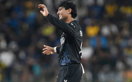 कोलंबो में कीवी स्पिनर्स का जादू: 17 ओवर स्पिन डाल श्रीलंका को 107 पर रोका, रचिन बने 'मैन ऑफ द मैच'