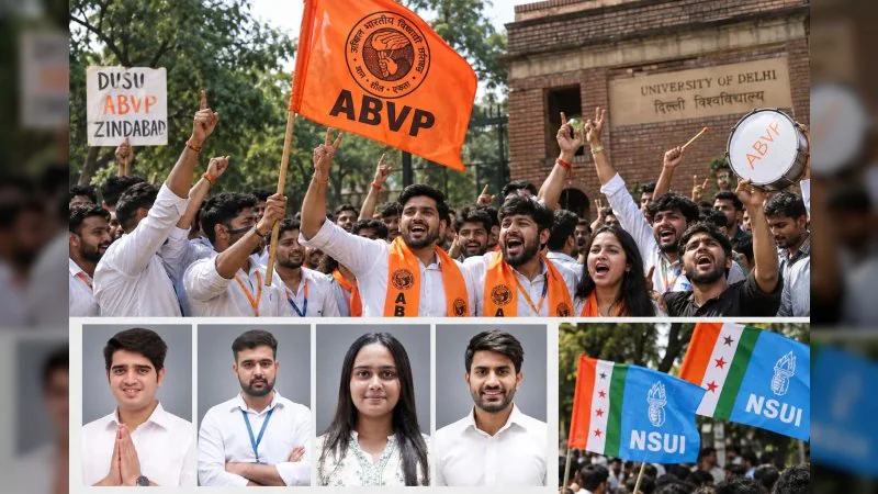 DUSU Election 2026: ABVP ने जीती 3 सीटें, NSUI का खाता नहीं खुला; दीपांशु शौकीन की जीत ने चौंकाया