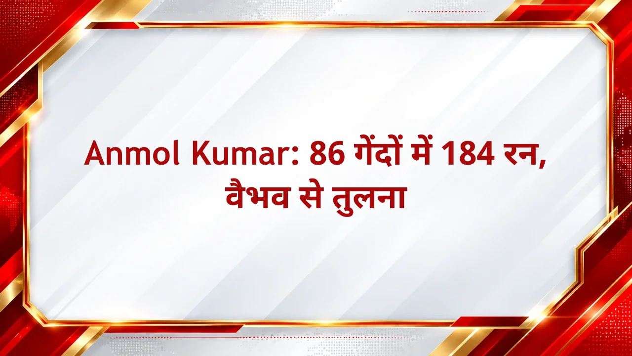 Anmol Kumar: 86 गेंदों में 184 रन, वैभव से तुलना